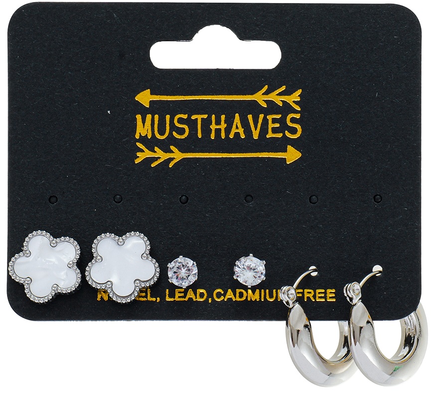A-A20.1  E1131-114S S. Steel Earring Set 3 Pairs