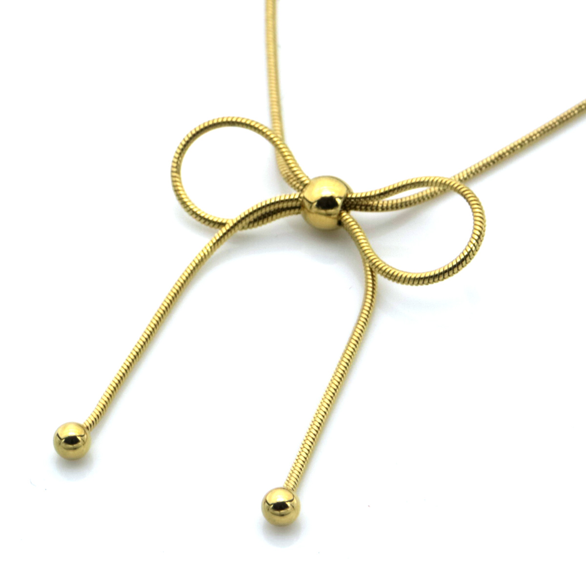 E-E11.1 N091-121G S. Steel Necklace  Bow