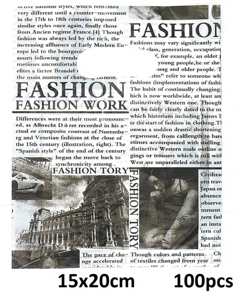 R-D8.1  Plastic Bags Newspaper 100pcs 15x20cm