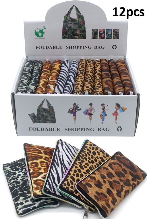 L-B4.1  BAG1023-003 Foldable Shopping Bags 62x42cm - Mixed Designs - 12pcs