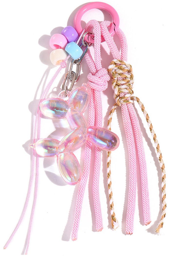 I-F21.1 KY2403-265-1 Keychain Tassels Dog Pink