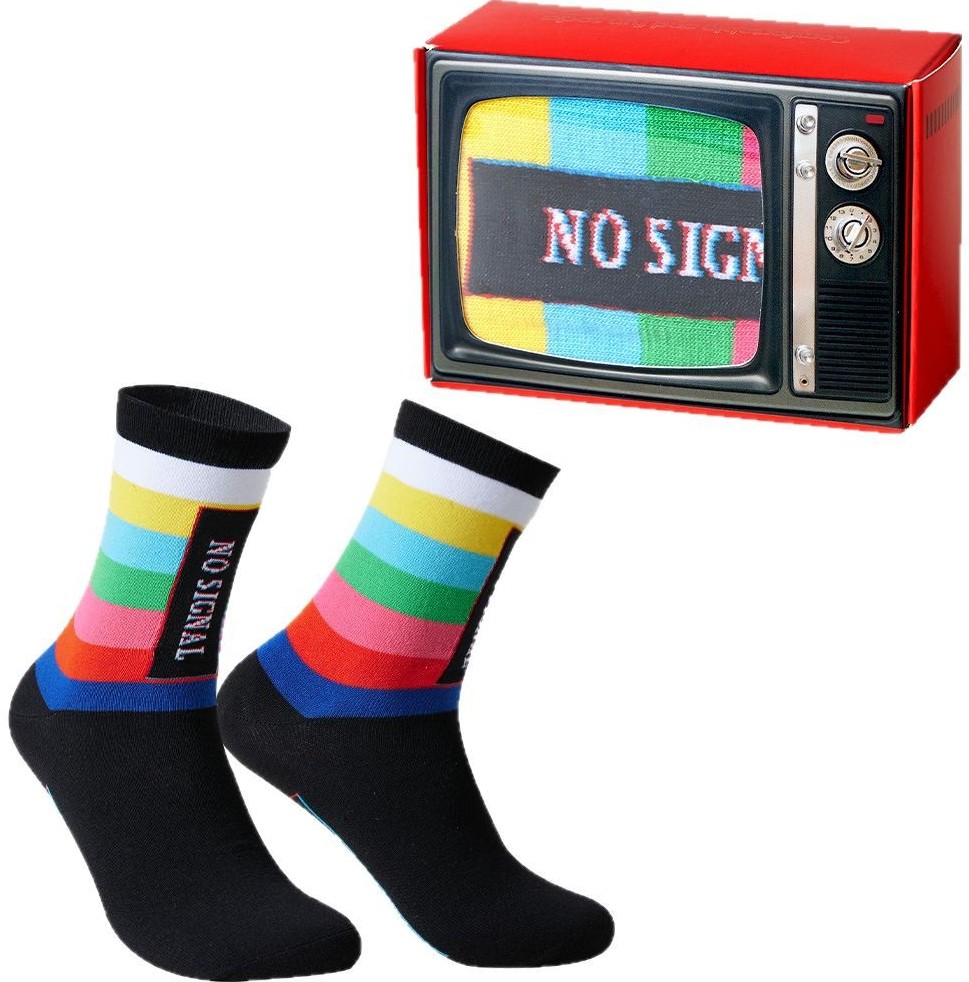 Q-E7.1 SOCKS2626-025 Giftset Socks Television - 1 Pair
