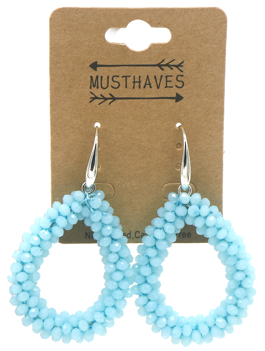 D-B15.2 E007-001F Faceted Glass Beads 4.5x3.5cm Blue