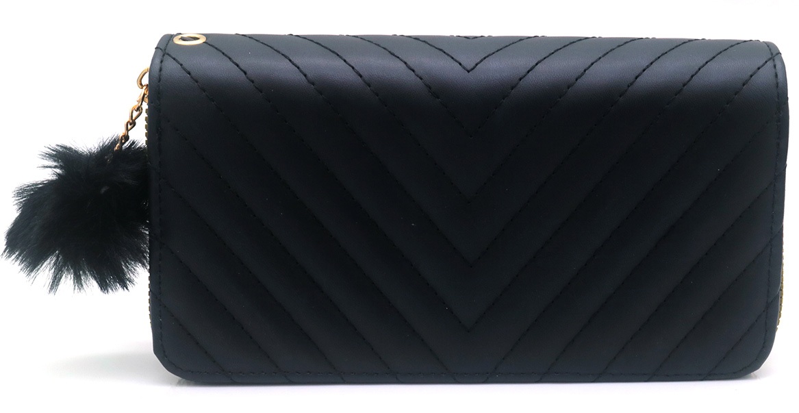 T-E7.1 WA009-022-1 Pu Wallet 20x10x4.5cm Black