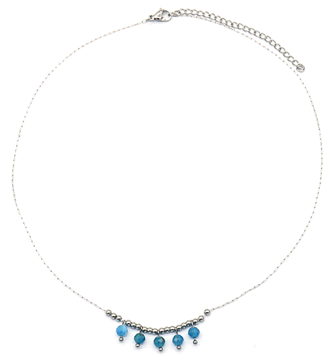 F-D19.1 N031-018S S. Steel Necklace Stones