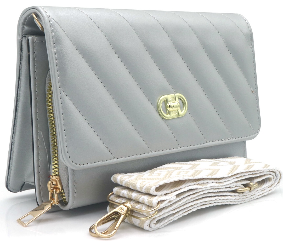 Y-D1.1 BAG1010-002-2 PU Shoulder Bag 20x14x7cm Silver