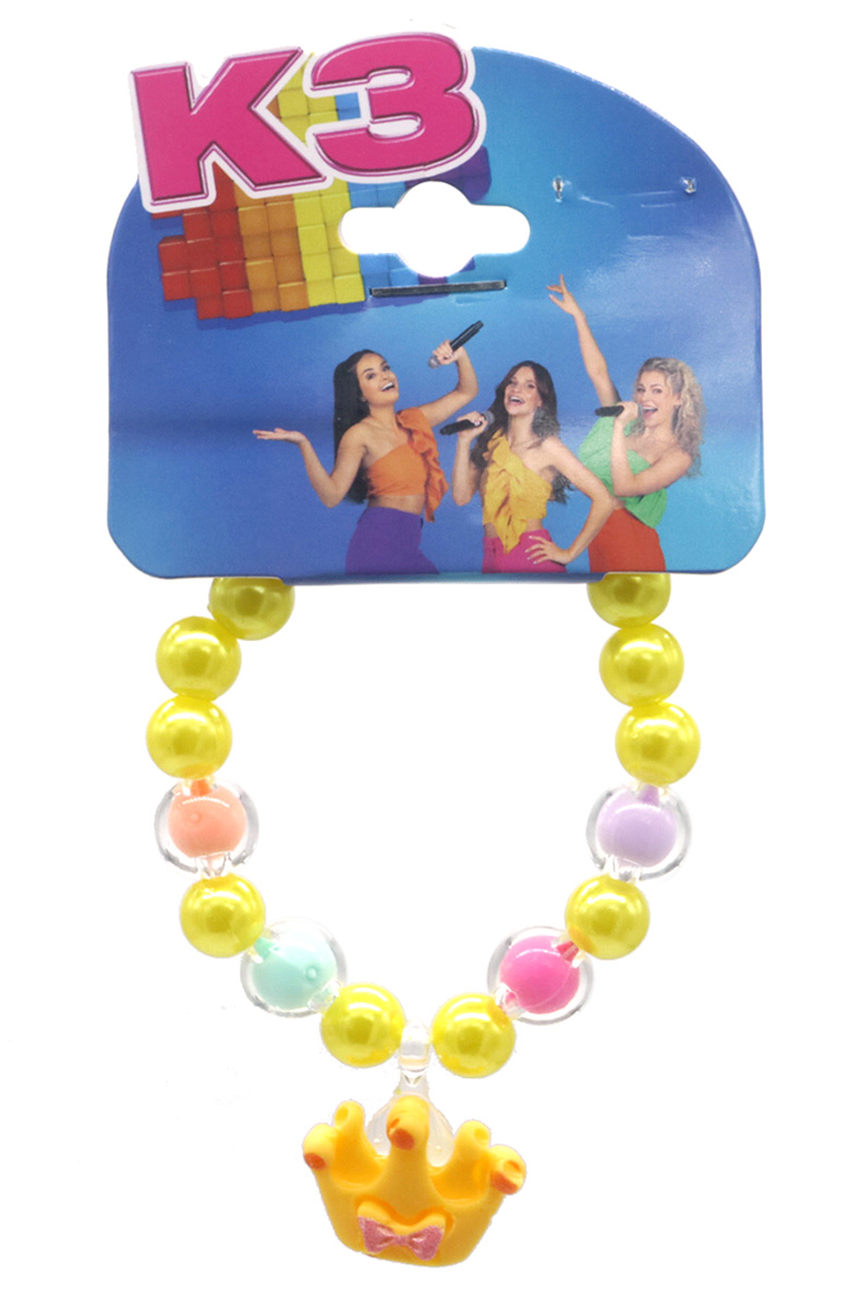 D-B14.2 K3-ZSB028 Bijoux Armband Geel met Kroon