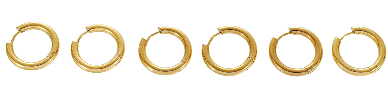 A-C21.2 E1131-122G S. Steel Earring Set 3 Pairs 2cm
