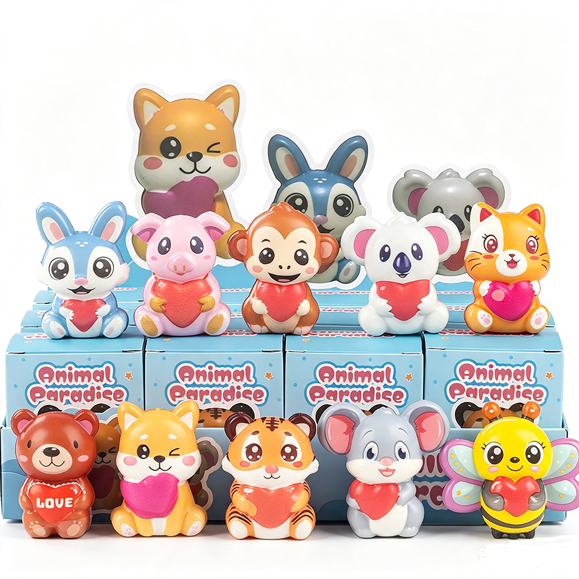 Y-B5.5 TOY2619-017-9 Squishy 6cm Slow Rising Animals - 12pcs