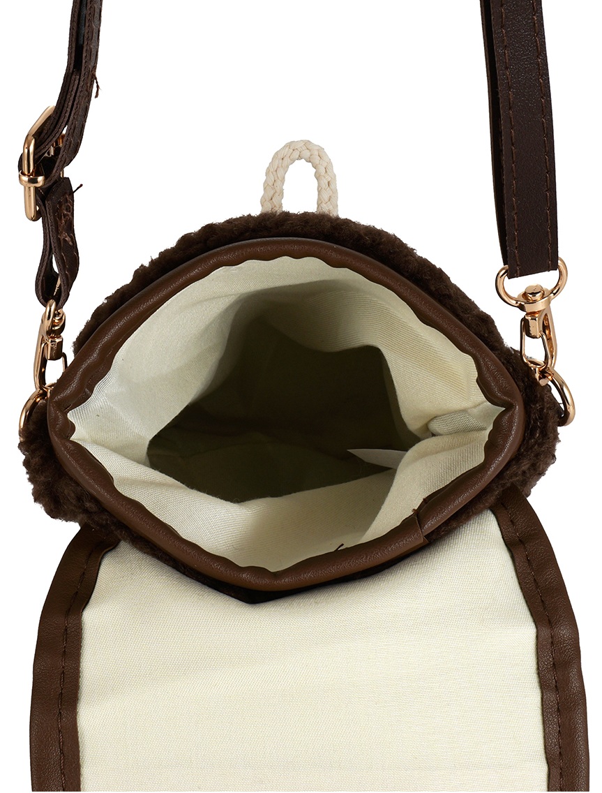 R-D4.2  BAG1021-036-2 Shoulder Bag Teddy 21x16cm Dark Brown