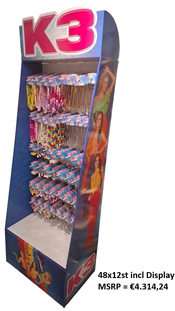 K3 Display Set Regenboog Serie  incl 48x12st Sieraden 180x100cm