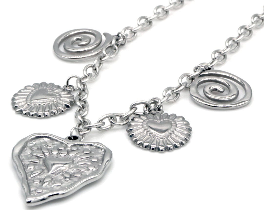 H-E14.2 N1160-001S S. Steel Necklace XL Charms 40-45cm