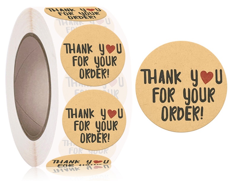 X-Q8.2 STICK2379-001 Stickers Thank you 2.5cm - 500pcs