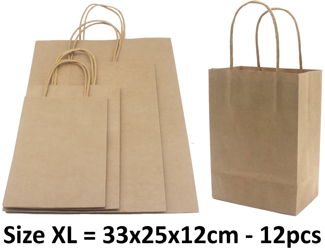 R-J8.1 PK1009-005XL Paper Gift Bag Size L 33x25x12cm - 12pcs