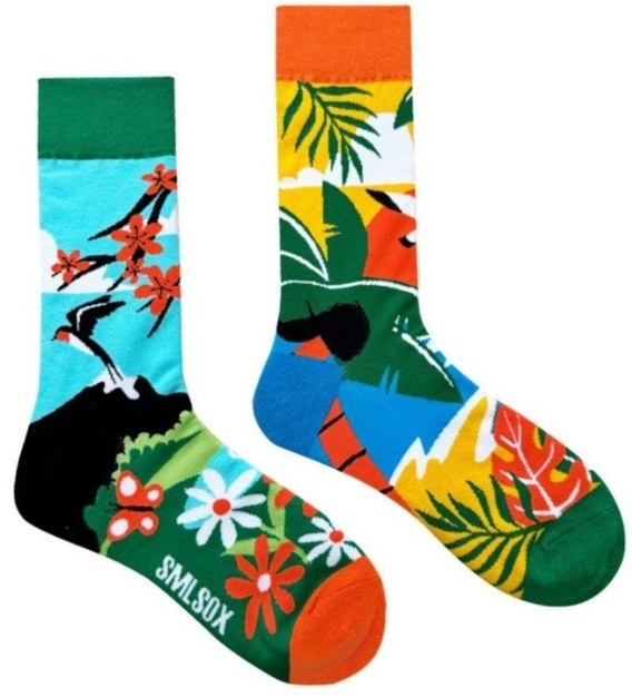 S-F2.2 SOCK2512-102  Pair of Socks Size 38-46 Flowers-Birds