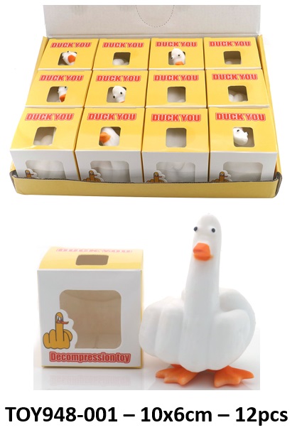 R-M8.1 TOY948-001 Decompression Toy 10x6cm Duck You - 12pcs R-M8.1 TOY948-001 Decompression Toy 10x6cm Duck You - 12pcs