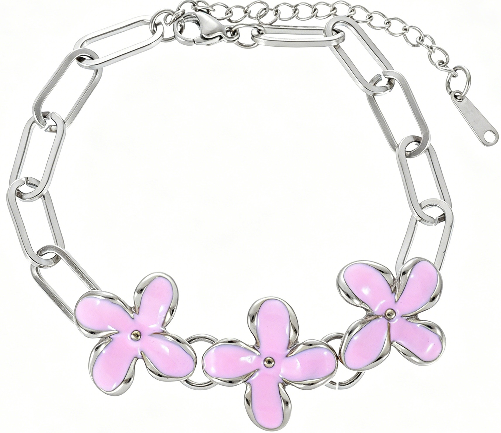 G-E19.3 B2616-090S S. Steel Bracelet Flowers 16-21cm