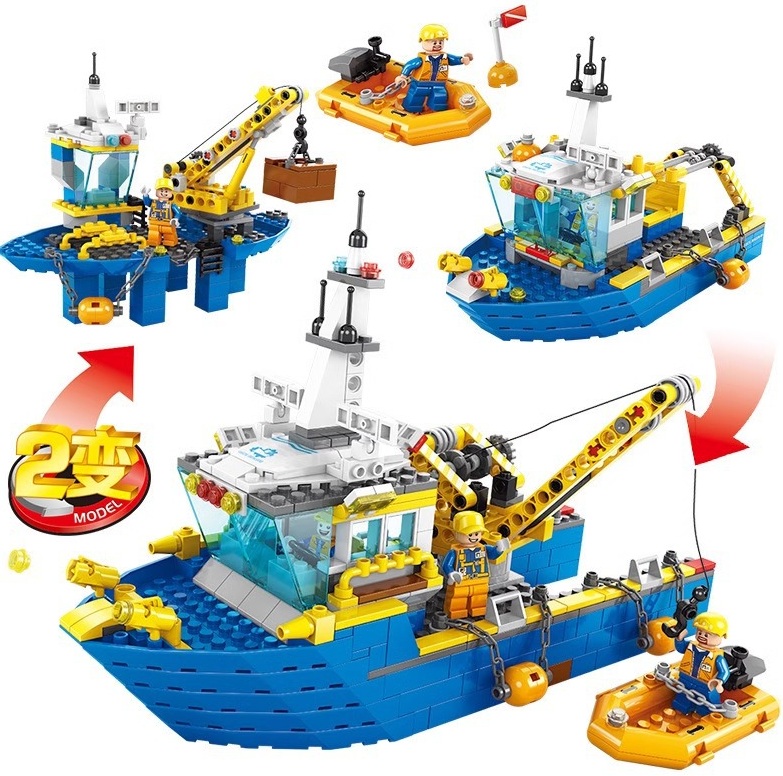 Y-F4.4 TOY8720 Building Blocks Set XL 2 in 1 Boat