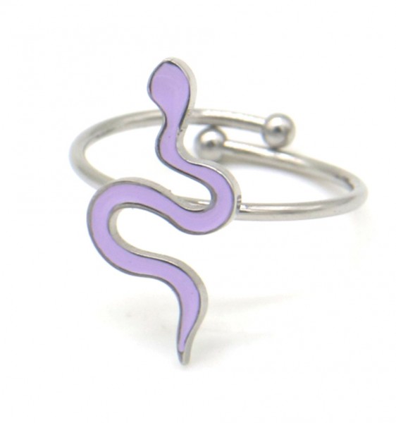 B-B10.1 R221-200S S. Steel Ring Snake Adjustable Silver-Lila