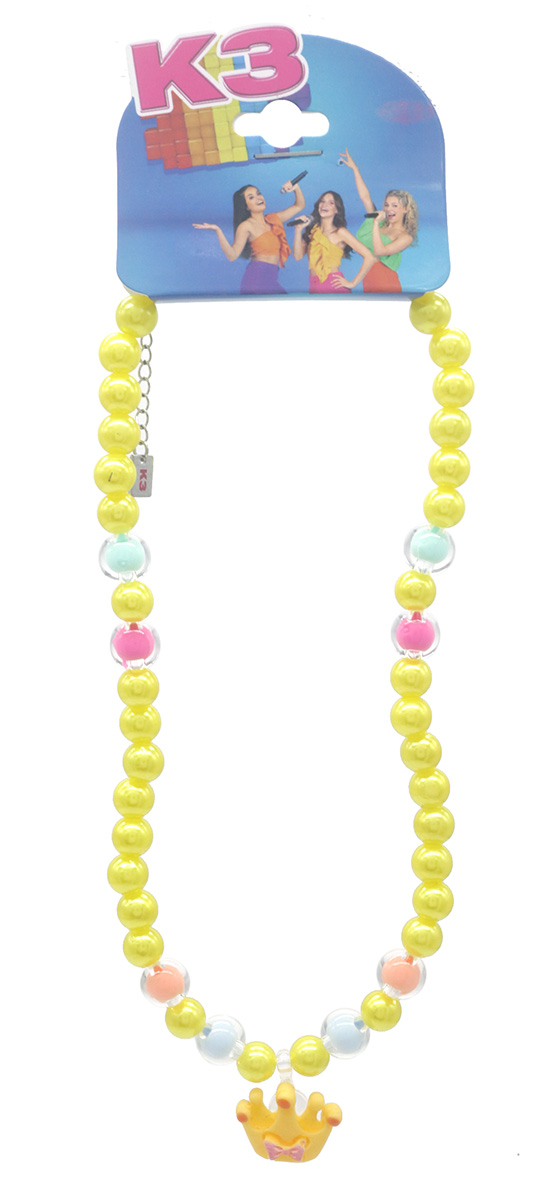 B-F1.1 K3-ZSN028 Bijoux Ketting Geel met Kroon