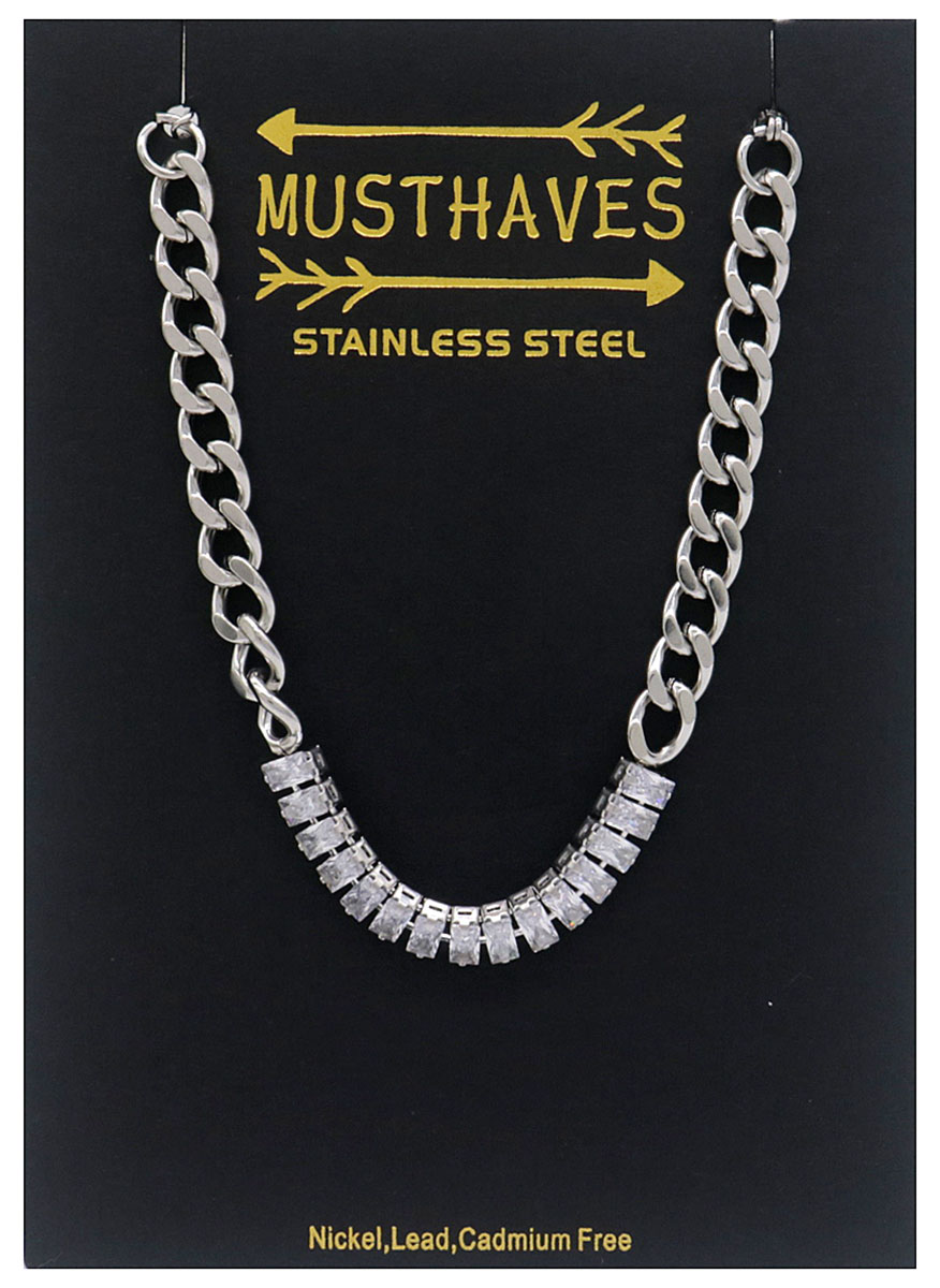 B-E6.5 B064-001S S. Steel Bracelet Crystals 16-21cm