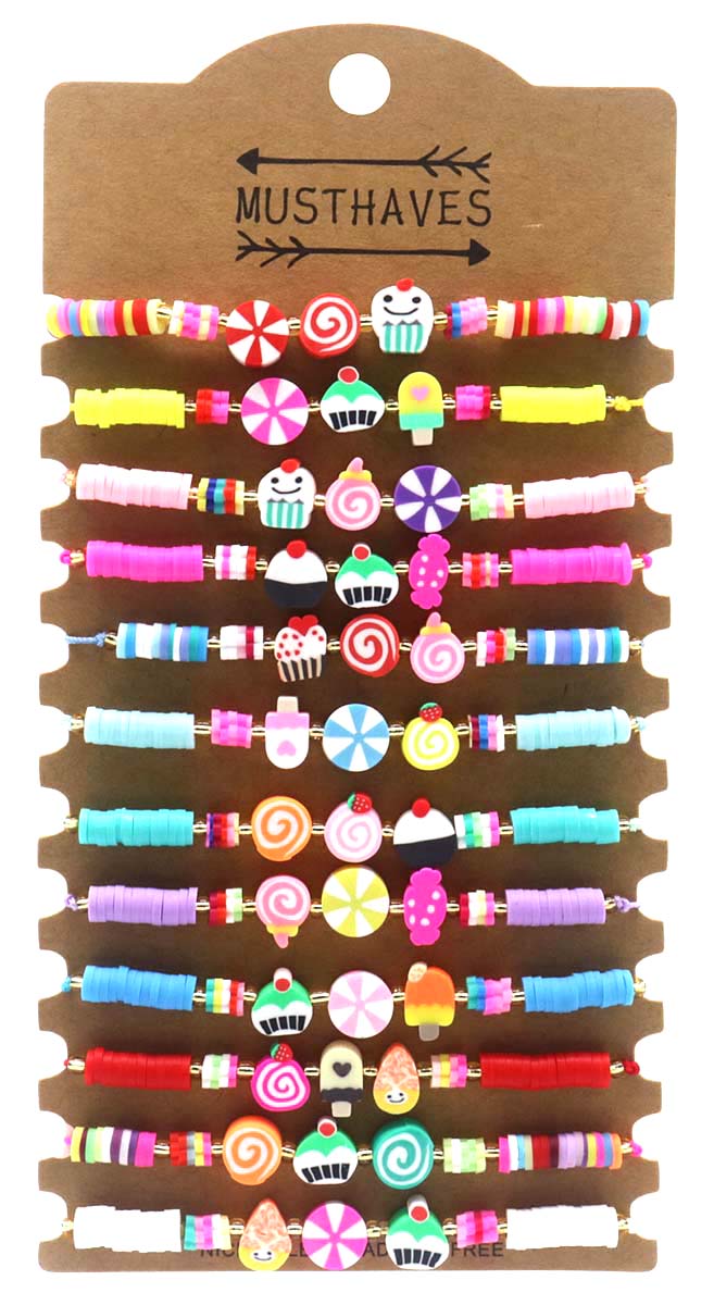 E-B3.2 B2532-004 Bracelet Set Surf Beads - Sweets 12pcs