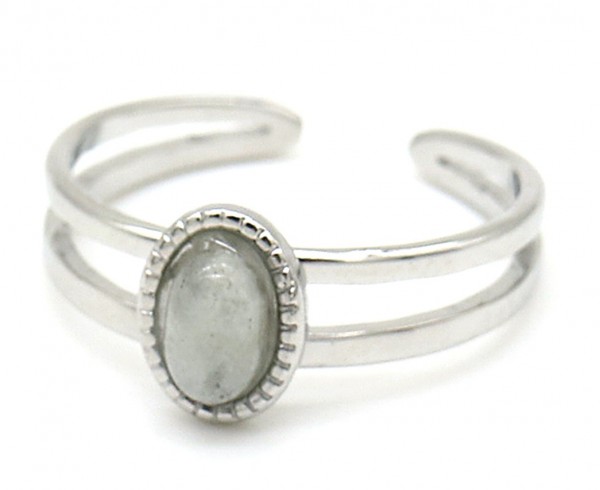 H-A2.2 R2142-018S S. Steel Ring Adjustable Dotted Stone