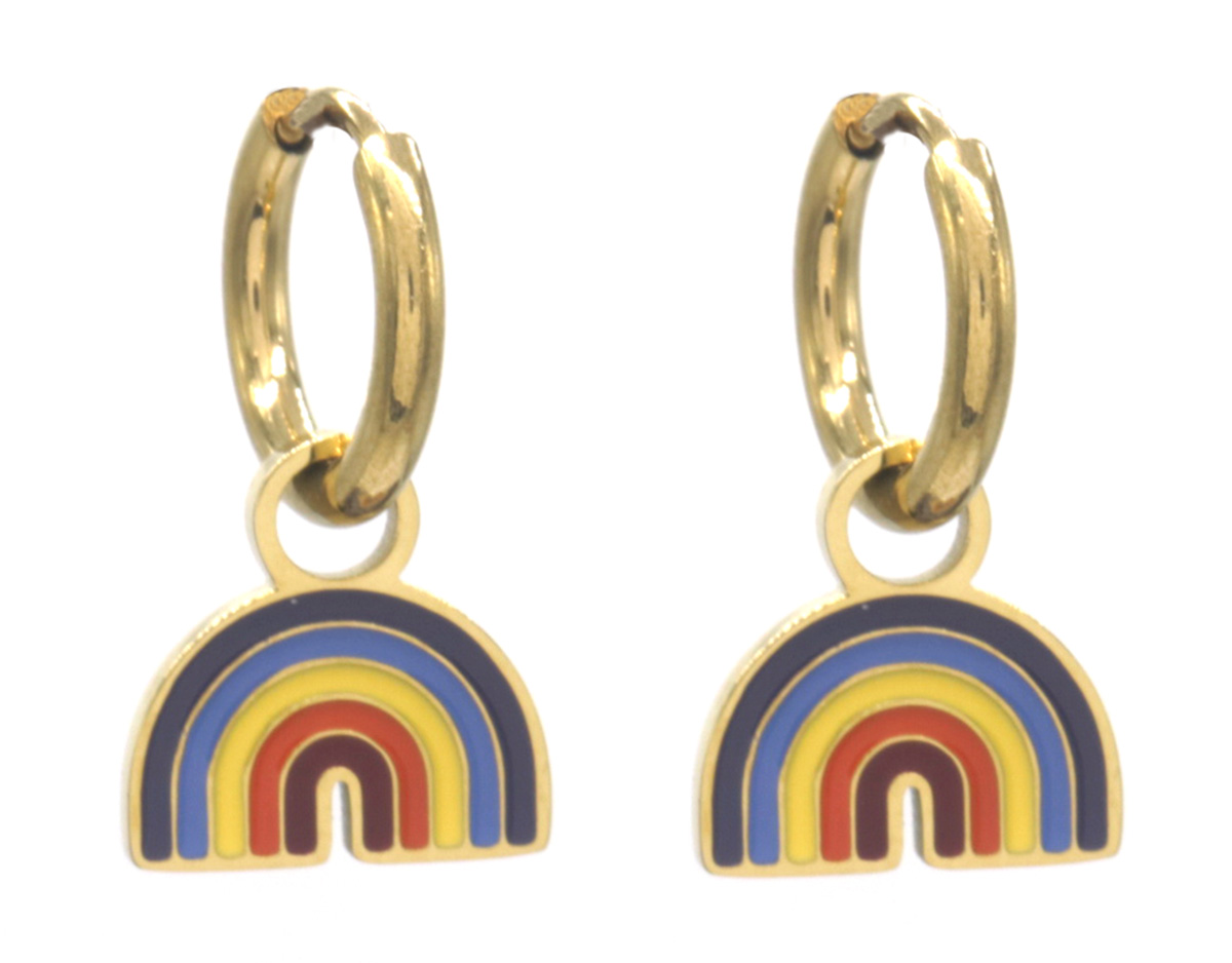 C-D18.2 K3-RBE006 S. Steel Earrings Rainbow