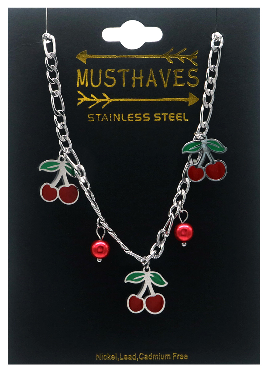 H-C5.2 B2503-044S S. Steel Bracelet Cherries 16-21cm