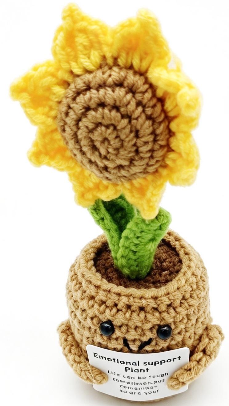 R-N2.1 DC2550-037 Knitted Positive Sunflower 14.5cm