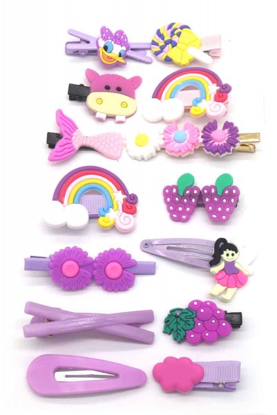 E-F12.1 H713-001 Kids Hair Fashion Set 14pcs Purple E-F12.1 H713-001 Kids Hair Fashion Set 14pcs Purple