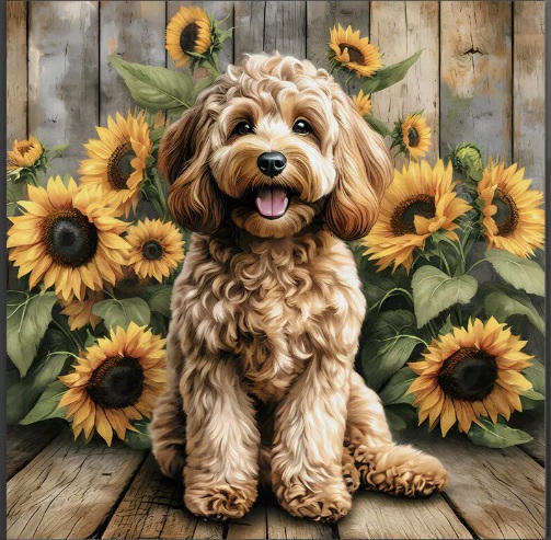 R-F7.2  DP2545018 Diamond Painting Canvas 40x30cm - Painting 35x25cm Dog