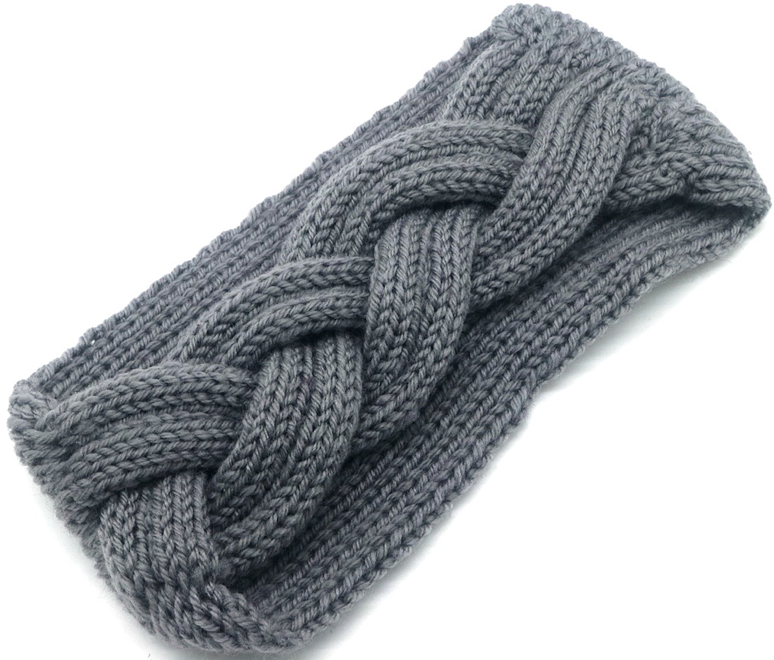 K-E7.2 H071-016-6 Knitted Winter Headband Grey