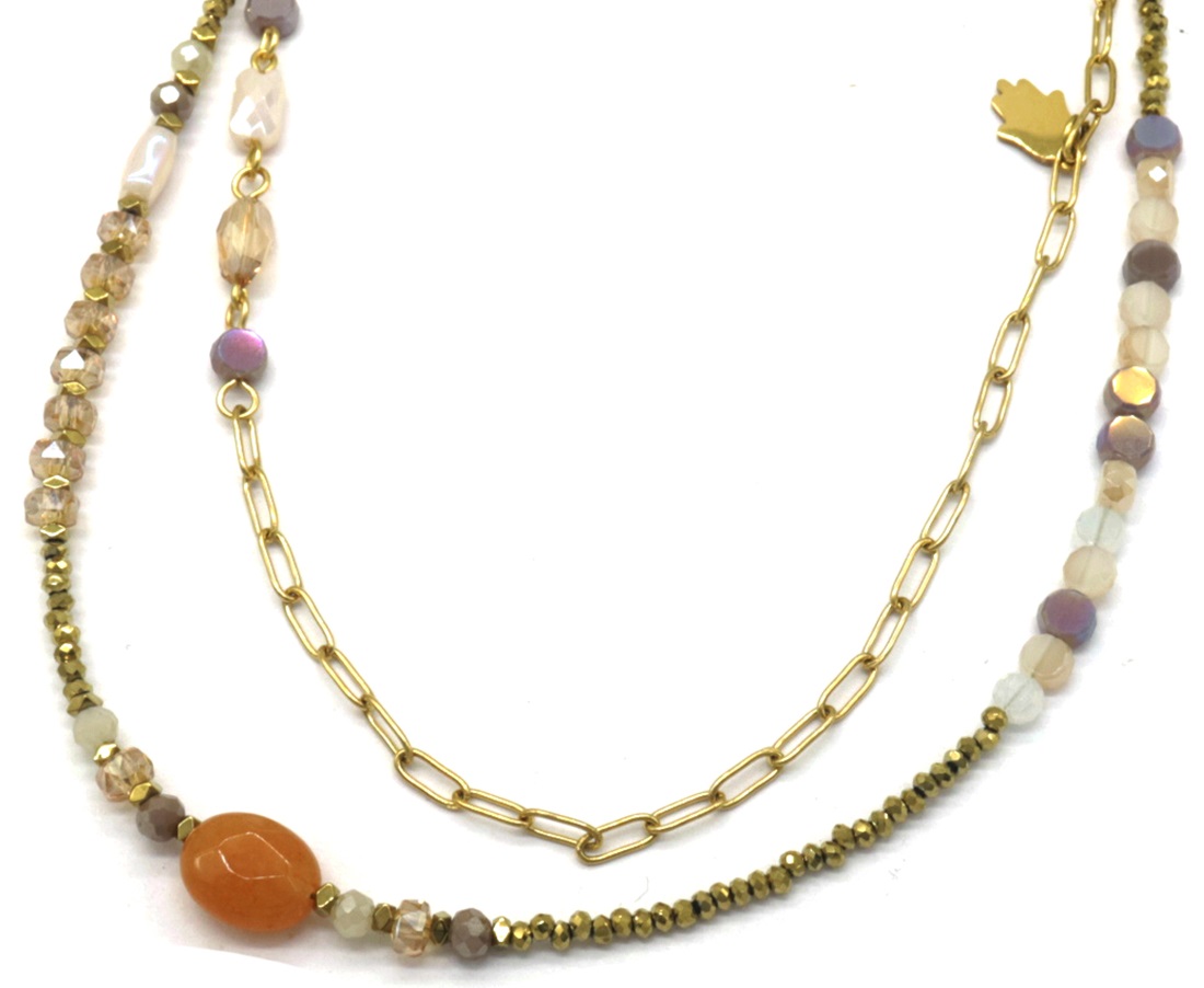 C-F8.2 N221-325G S. Steel Layered Necklace