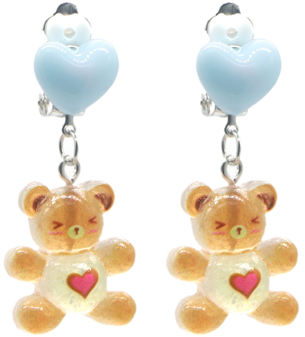 B-C8.2 E1030-010 Earrings for Kids Clip On - Bear