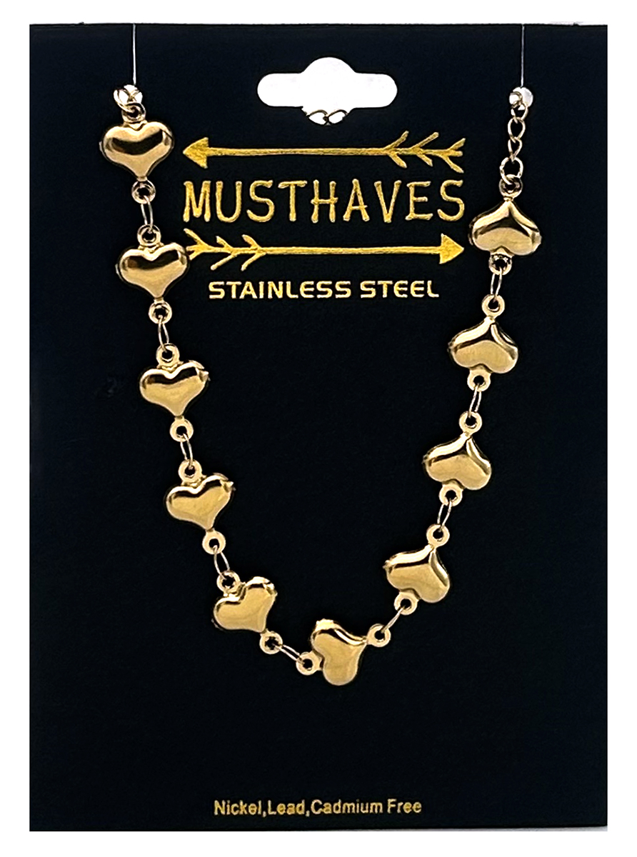 E-C7.1 B1131-014G S. Steel Bracelet Hearts 16-21cm