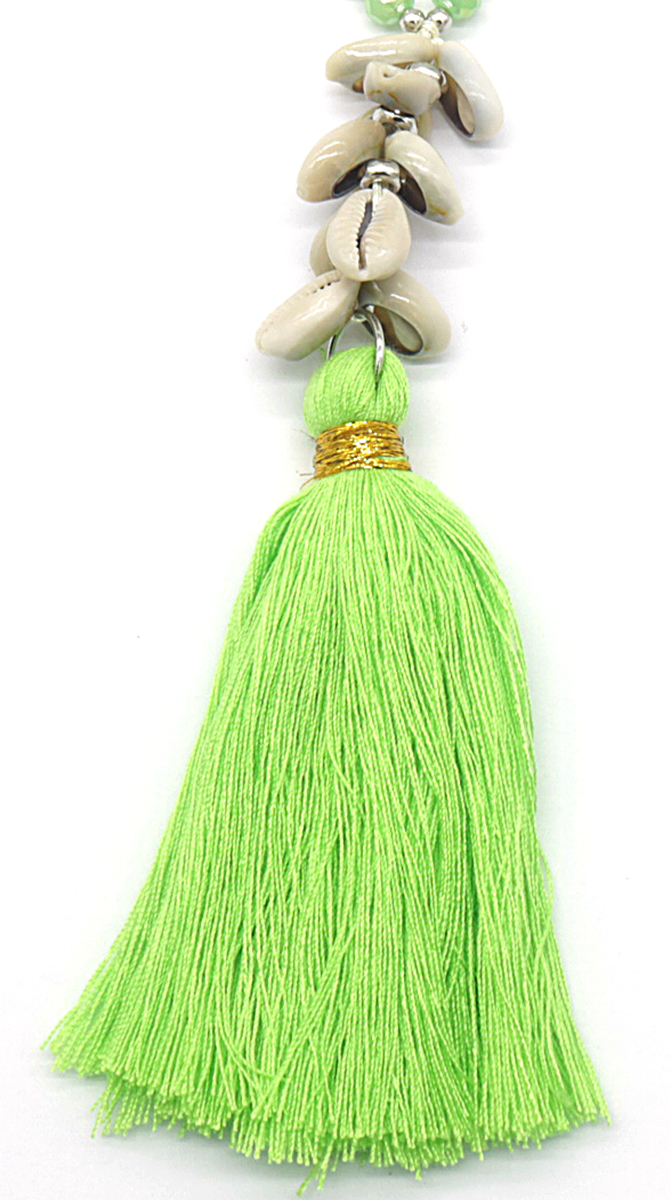 B-E24.2 N536-210B Long Necklace Beads Shells and Tassels 90cm