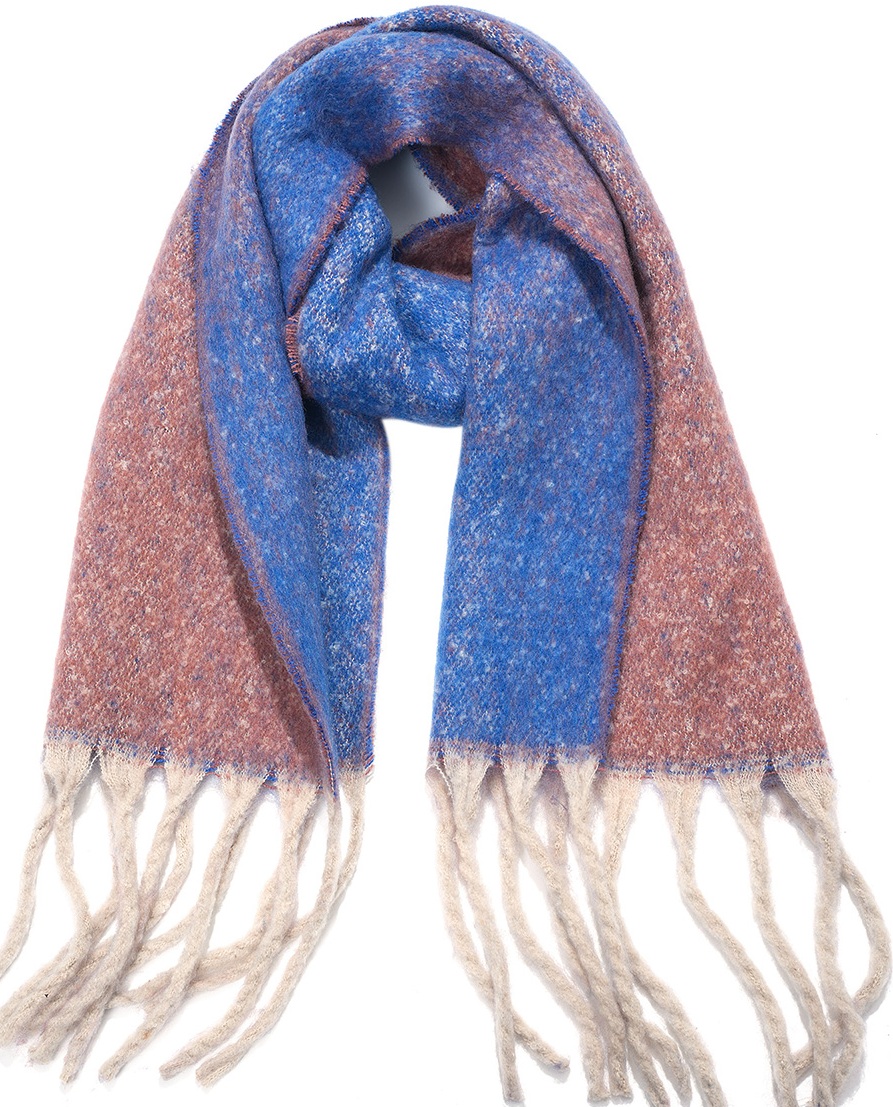 Y-C3.3 SCARF705-176-1 Winter Scarf 190x40cm - Blue-Copper