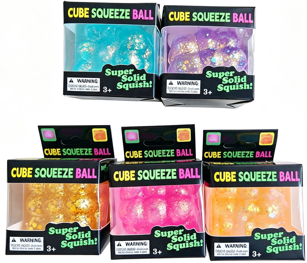 T-M7.2 TOY2610-195 Squishy Bubble Cube Glitter - 12pcs
