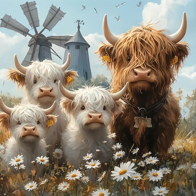 L-B6.2 DP2545079 Diamond Painting Canvas 40x30cm - Painting 35x25cm Cows