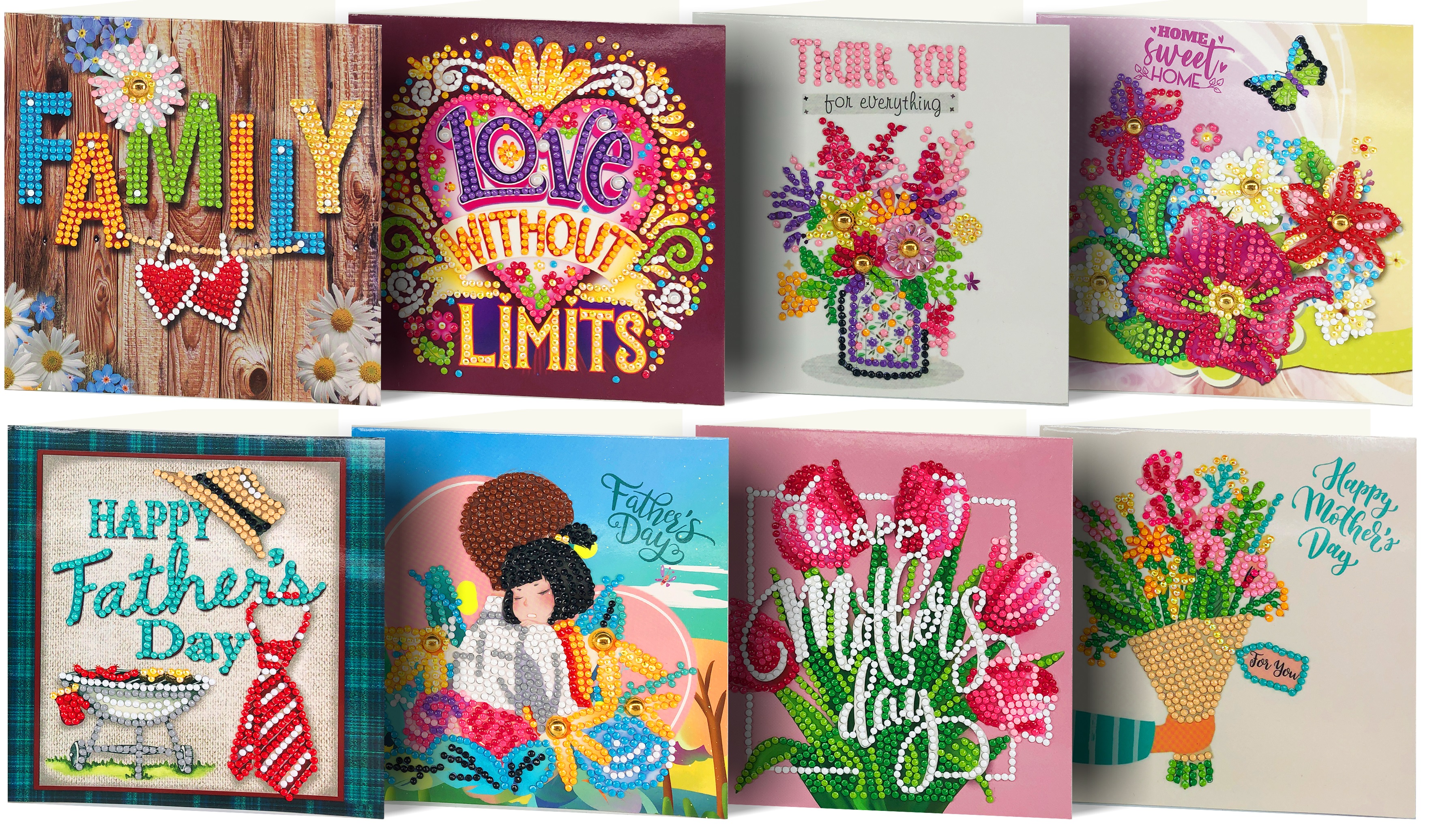 T-L3.2 HKZ05 Diamond Painting Post Card Set 15x15cm 8pcs