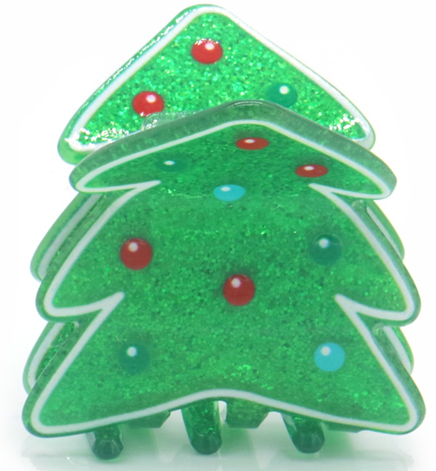 X-G9.1 H1038-022 Hair Claw Christmas Tree 4.5cm