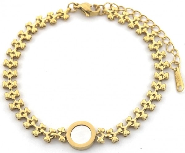 C-F4.2 B088-010G S. Steel Bracelet Circle MOP