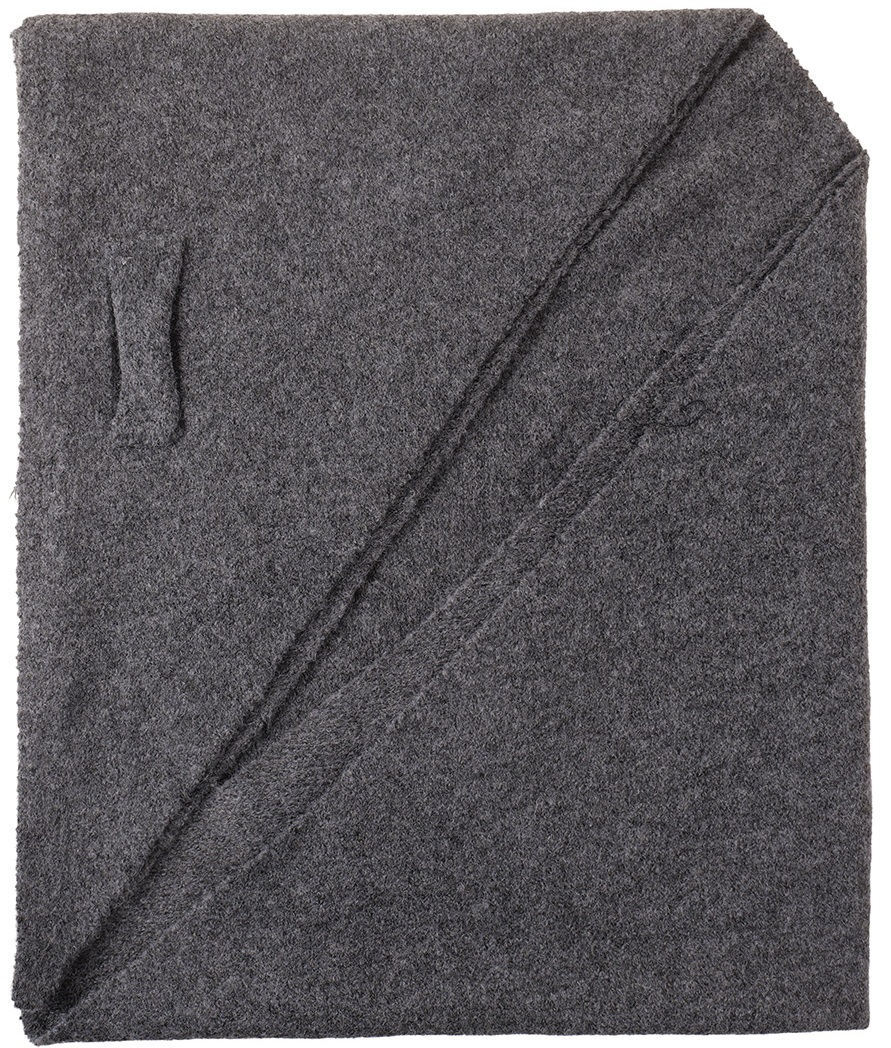 R-J3.2 SCARF1008-003-5 Triangle Scarf Wool-Viscose 180x75cm Grey