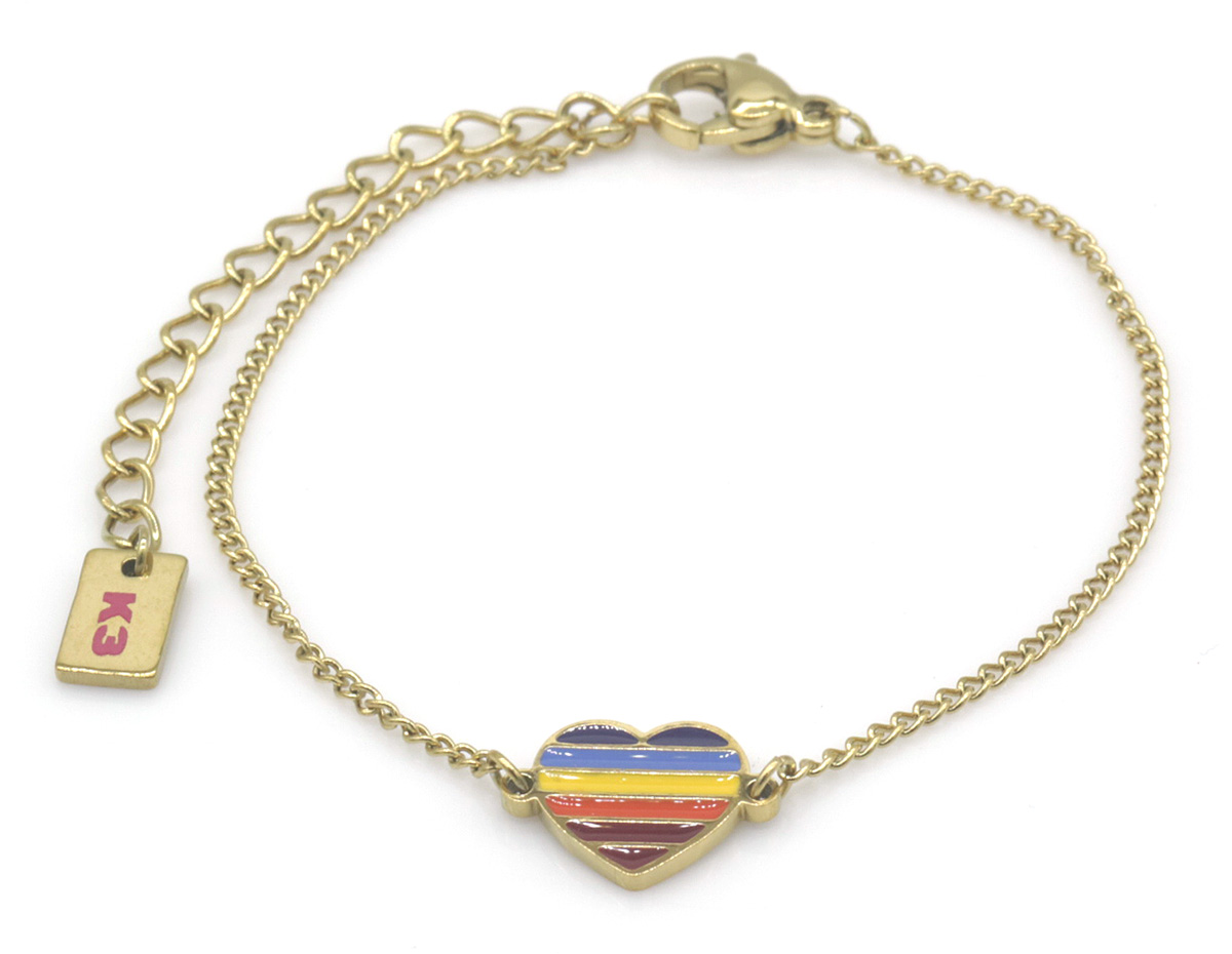 B-F6.5 K3-RBB006 S. Steel Bracelet Heart