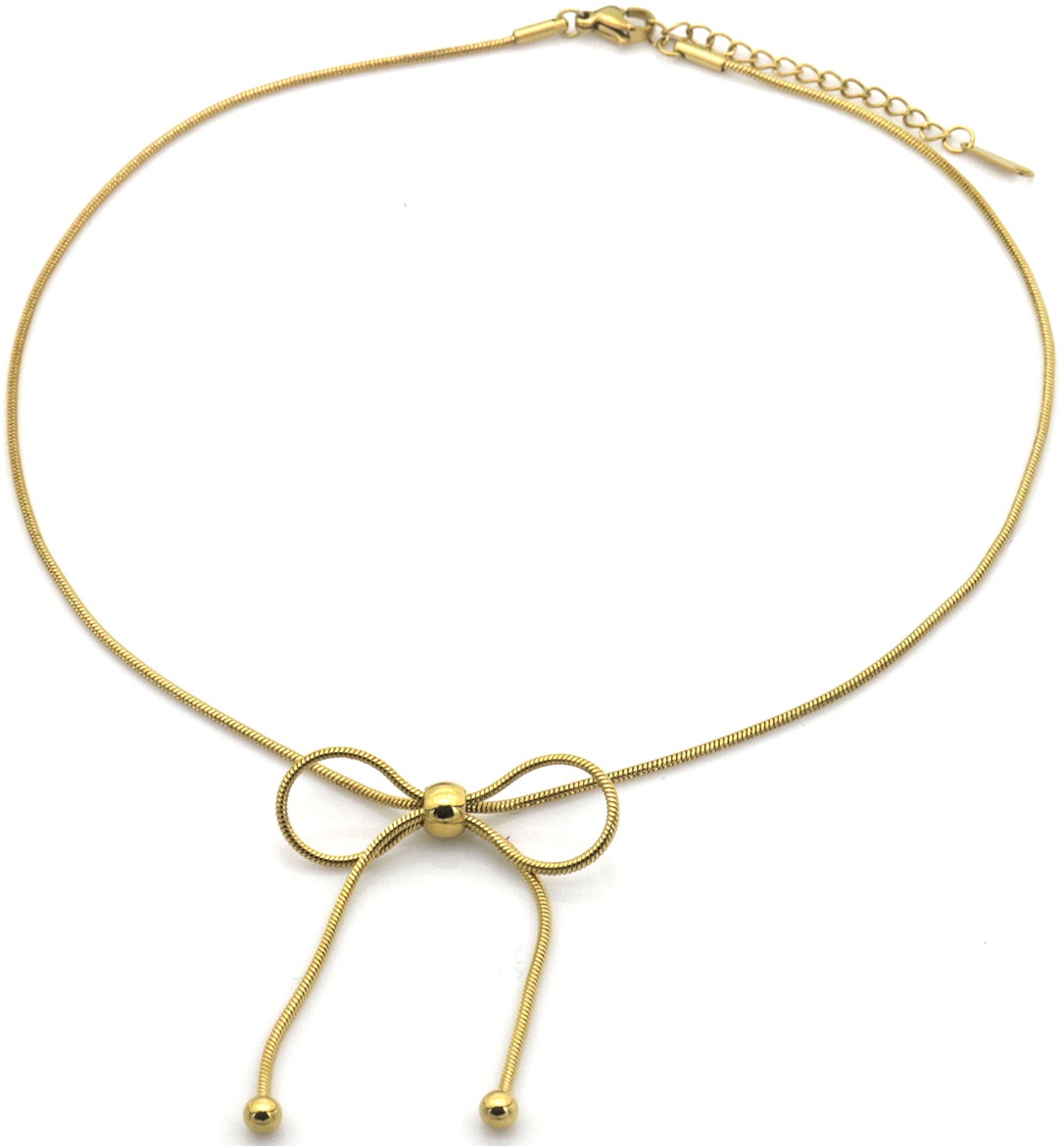 E-E11.1 N091-121G S. Steel Necklace  Bow