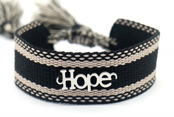 A-E11.1 B220-061 Knitted S. Steel Bracelet HOPE Silver