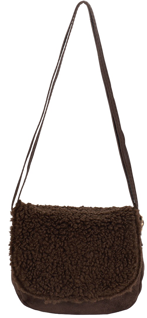 Q-H3.1 BAG1021-031-1 Shoulder Bag Teddy 21x16cm Dark Brown