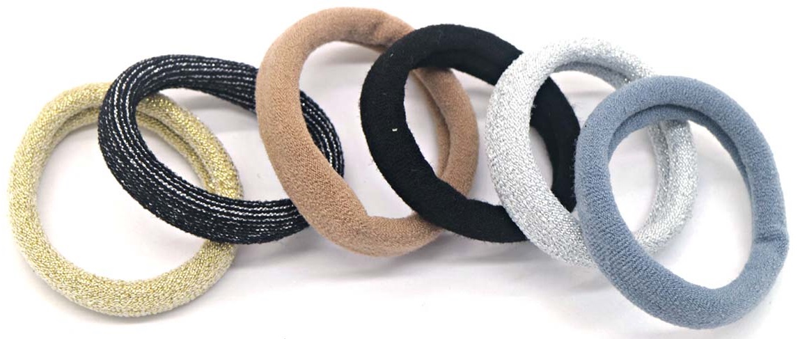 X-P4.3 H712-001 Hair Elastics No.2 Set 6pcs Multi