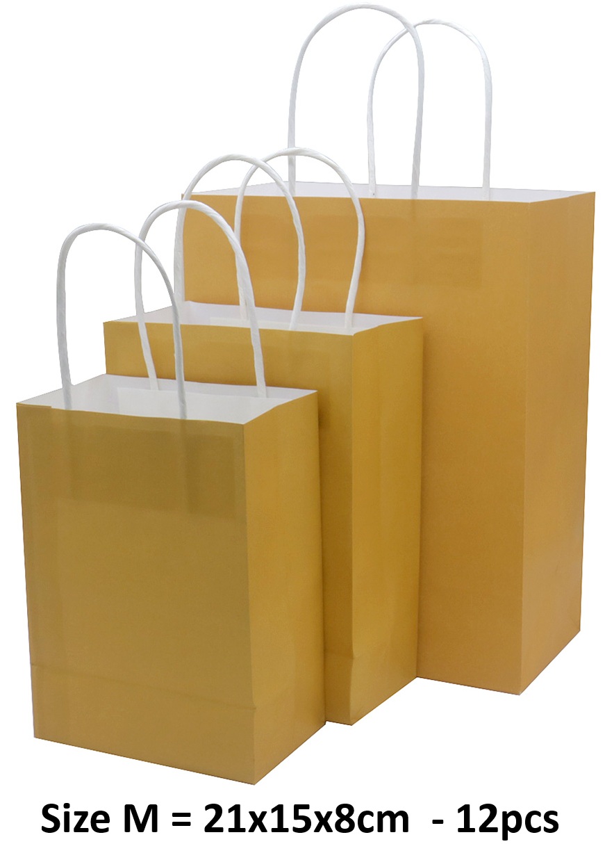 Q-M8.1  PK1009-004M Paper Gift Bag Size M 21x15x8cm - 12pcs